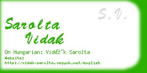 sarolta vidak business card